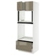 SEKTION / MAXIMERA Gabinete alto horno/micro+cjn/2prta, blanco/Voxtorp marrón grisáceo oscuro alto brillo, 30x24x80 "