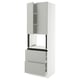 SEKTION / MAXIMERA Gabinete alto micro+2cajones/2prta, blanco/Havstorp gris claro, 30x24x90 "