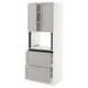 SEKTION / MAXIMERA Gabinete alto micro+2cajones/2prta, blanco/Lerhyttan gris claro, 30x24x80 "