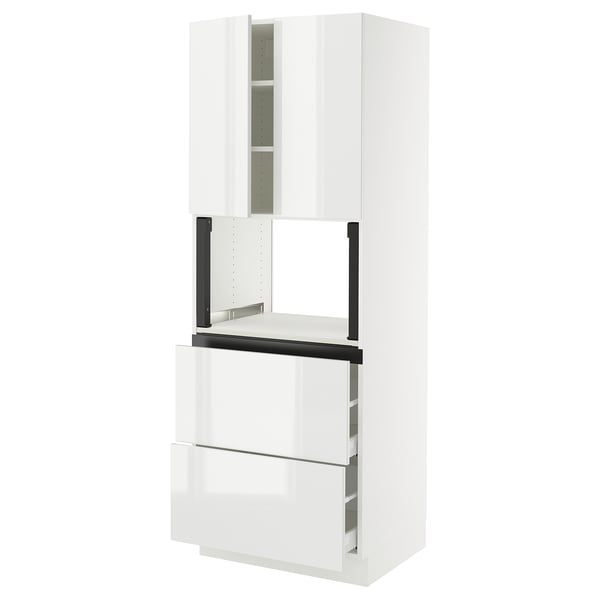 SEKTION / MAXIMERA Gabinete alto micro+2cajones/2prta, blanco/Ringhult blanco, 30x24x80 "