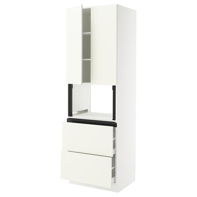 SEKTION / MAXIMERA Gabinete alto micro+2cajones/2prta, blanco/Vallstena blanco, 30x24x90 "