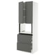SEKTION / MAXIMERA Gabinete alto micro+2cajones/2prta, blanco/Voxtorp gris oscuro, 30x24x90 "