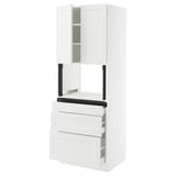 SEKTION / MAXIMERA Gabinete alto micro+3 cjn/2 puertas, blanco/Axstad blanco mate, 30x24x80 "
