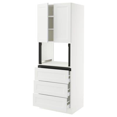 SEKTION / MAXIMERA Gabinete alto micro+3 cjn/2 puertas, blanco/Axstad blanco mate, 30x24x80 "
