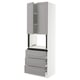 SEKTION / MAXIMERA Gabinete alto micro+3 cjn/2 puertas, blanco/Bodbyn gris, 30x24x90 "
