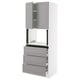 SEKTION / MAXIMERA Gabinete alto micro+3 cjn/2 puertas, blanco/Bodbyn gris, 30x24x80 "
