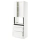 SEKTION / MAXIMERA Gabinete alto micro+3 cjn/2 puertas, blanco Enköping/blanco efecto madera, 30x24x90 "