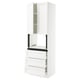 Opción: SEKTION / MAXIMERA Gabinete alto micro+3 cjn/2 puertas, blanco Enköping/blanco efecto madera, 30x24x90 "