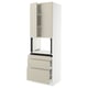 Opción: SEKTION / MAXIMERA Gabinete alto micro+3 cjn/2 puertas, blanco/Havstorp beige, 30x24x90 "