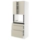 SEKTION / MAXIMERA Gabinete alto micro+3 cjn/2 puertas, blanco/Havstorp beige, 30x24x80 "