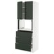 SEKTION / MAXIMERA Gabinete alto micro+3 cjn/2 puertas, blanco/Havstorp verde oscuro, 30x24x80 "