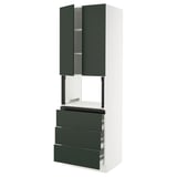 SEKTION / MAXIMERA Gabinete alto micro+3 cjn/2 puertas, blanco/Havstorp verde oscuro, 30x24x90 "