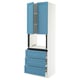 SEKTION / MAXIMERA Gabinete alto micro+3 cjn/2 puertas, blanco/Lerhyttan azul, 30x24x90 "