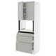 SEKTION / MAXIMERA Gabinete alto micro+3 cjn/2 puertas, blanco/Lerhyttan gris claro, 30x24x80 "
