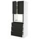 SEKTION / MAXIMERA Gabinete alto micro+3 cjn/2 puertas, blanco/Lerhyttan teñido en negro, 30x24x80 "