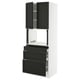 SEKTION / MAXIMERA Gabinete alto micro+3 cjn/2 puertas, blanco/Lerhyttan teñido en negro, 30x24x80 "