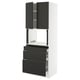 SEKTION / MAXIMERA Gabinete alto micro+3 cjn/2 puertas, blanco/Nickebo antracita mate, 30x24x80 "