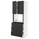 SEKTION / MAXIMERA Gabinete alto micro+3 cjn/2 puertas, blanco/Nickebo antracita mate, 30x24x80 "