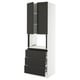 SEKTION / MAXIMERA Gabinete alto micro+3 cjn/2 puertas, blanco/Nickebo antracita mate, 30x24x90 "