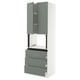 SEKTION / MAXIMERA Gabinete alto micro+3 cjn/2 puertas, blanco/Nickebo verde grisáceo mate, 30x24x90 "