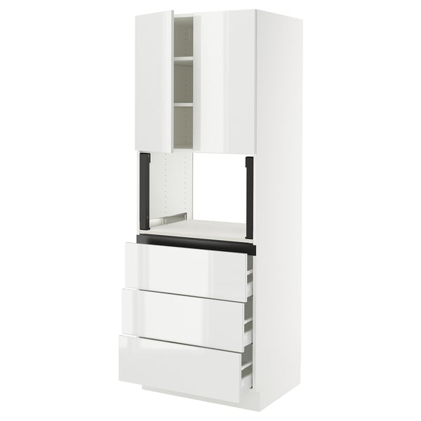 SEKTION / MAXIMERA Gabinete alto micro+3 cjn/2 puertas, blanco/Ringhult blanco, 30x24x80 "