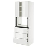 SEKTION / MAXIMERA Gabinete alto micro+3 cjn/2 puertas, blanco/Ringhult blanco, 30x24x80 "