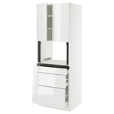 SEKTION / MAXIMERA Gabinete alto micro+3 cjn/2 puertas, blanco/Ringhult blanco, 30x24x80 "
