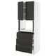 SEKTION / MAXIMERA Gabinete alto micro+3 cjn/2 puertas, blanco/Upplöv antracita mate, 30x24x80 "