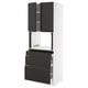 SEKTION / MAXIMERA Gabinete alto micro+3 cjn/2 puertas, blanco/Upplöv antracita mate, 30x24x80 "