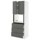 SEKTION / MAXIMERA Gabinete alto micro+3 cjn/2 puertas, blanco/Voxtorp gris oscuro, 30x24x80 "