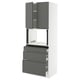 SEKTION / MAXIMERA Gabinete alto micro+3 cjn/2 puertas, blanco/Voxtorp gris oscuro, 30x24x80 "