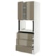 SEKTION / MAXIMERA Gabinete alto micro+3 cjn/2 puertas, blanco/Voxtorp marrón grisáceo oscuro alto brillo, 30x24x80 "