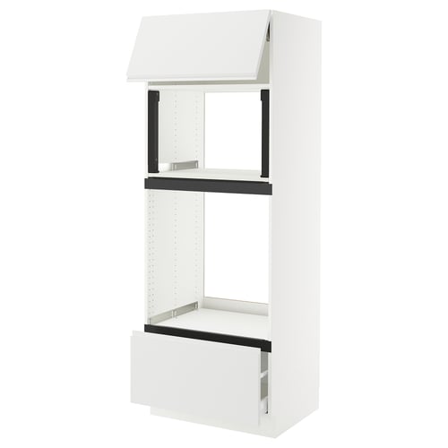 SEKTION / MAXIMERA Gabinete alto micro/horno+cajón/pt, blanco/Voxtorp blanco mate, 30x24x80 "