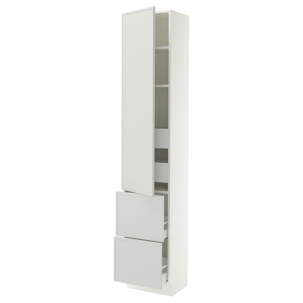 SEKTION / MAXIMERA Gabinete alto+prta/2 frentes/4 cjn, blanco/Aspudden gris claro, 18x15x90 "