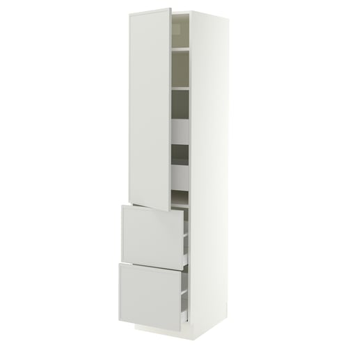 SEKTION / MAXIMERA Gabinete alto+prta/2 frentes/4 cjn, blanco/Aspudden gris claro, 18x24x80 "