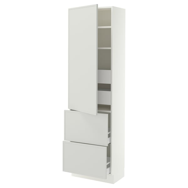 SEKTION / MAXIMERA Gabinete alto+prta/2 frentes/4 cjn, blanco/Aspudden gris claro, 24x15x80 "