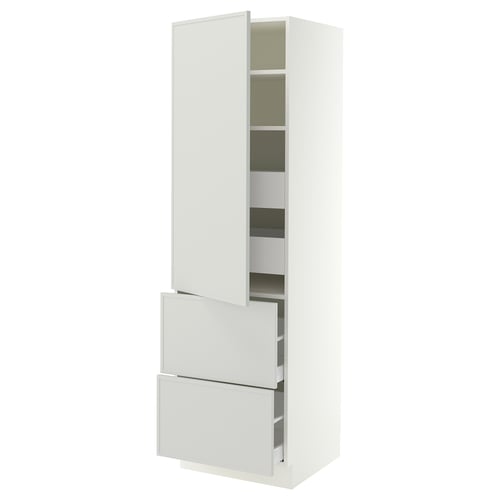 SEKTION / MAXIMERA Gabinete alto+prta/2 frentes/4 cjn, blanco/Aspudden gris claro, 24x24x80 "