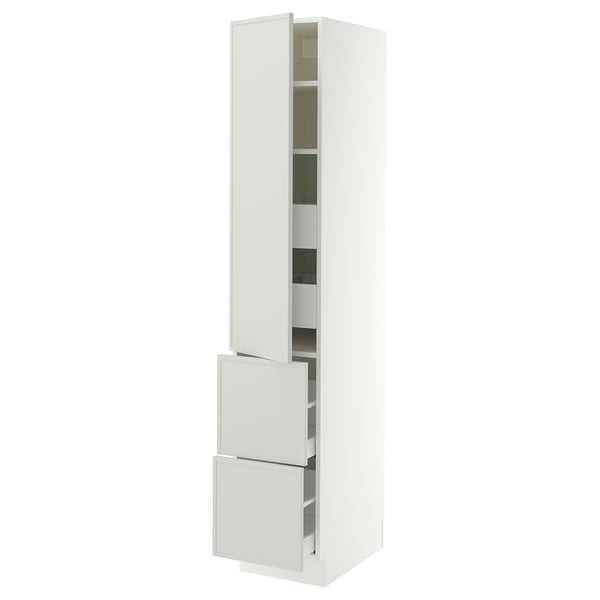 SEKTION / MAXIMERA Gabinete alto+prta/2 frentes/4 cjn, blanco/Aspudden gris claro, 15x24x80 "