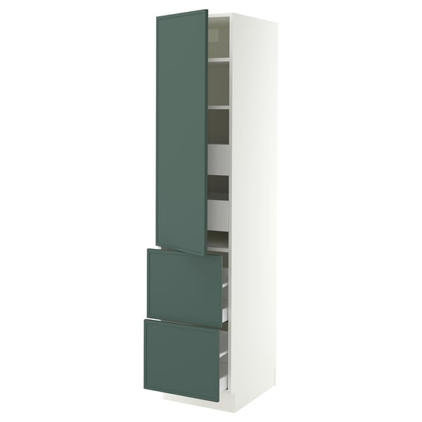 SEKTION / MAXIMERA Gabinete alto+prta/2 frentes/4 cjn, blanco/Aspudden gris verdoso oscuro, 18x24x80 "