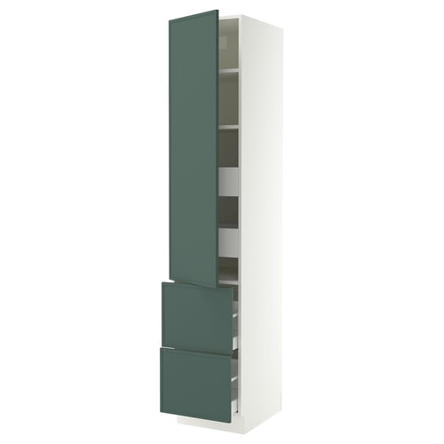 SEKTION / MAXIMERA Gabinete alto+prta/2 frentes/4 cjn, blanco/Aspudden gris verdoso oscuro, 18x24x90 "