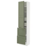 SEKTION / MAXIMERA Gabinete alto+prta/2 frentes/4 cjn, blanco/Axstad gris-verde, 18x15x80 "