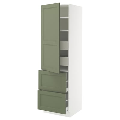 SEKTION / MAXIMERA Gabinete alto+prta/2 frentes/4 cjn, blanco/Axstad gris-verde, 24x24x80 "