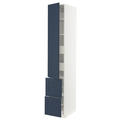 SEKTION / MAXIMERA Gabinete alto+prta/2 frentes/4 cjn, blanco Axstad/mate azul, 15x24x90 "