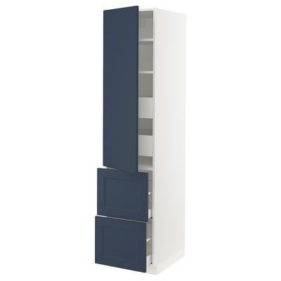 SEKTION / MAXIMERA Gabinete alto+prta/2 frentes/4 cjn, blanco Axstad/mate azul, 18x24x80 "