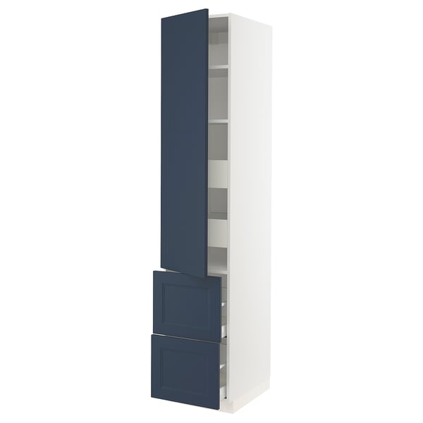 SEKTION / MAXIMERA Gabinete alto+prta/2 frentes/4 cjn, blanco Axstad/mate azul, 18x24x90 "
