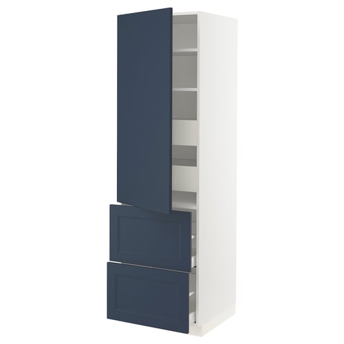 SEKTION / MAXIMERA Gabinete alto+prta/2 frentes/4 cjn, blanco Axstad/mate azul, 24x24x80 "