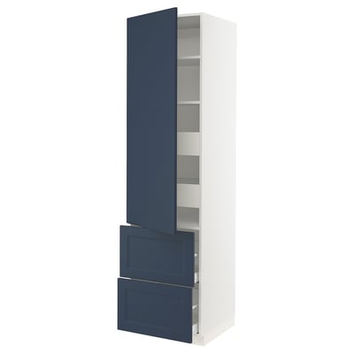 SEKTION / MAXIMERA Gabinete alto+prta/2 frentes/4 cjn, blanco Axstad/mate azul, 24x24x90 "