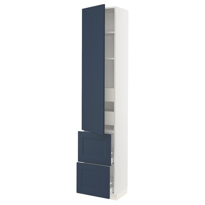 SEKTION / MAXIMERA Gabinete alto+prta/2 frentes/4 cjn, blanco Axstad/mate azul, 18x15x90 "