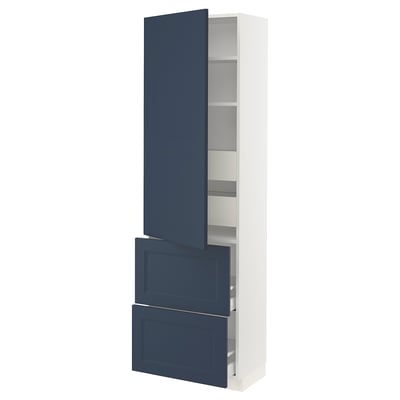 SEKTION / MAXIMERA Gabinete alto+prta/2 frentes/4 cjn, blanco Axstad/mate azul, 24x15x80 "