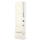 SEKTION / MAXIMERA Gabinete alto+prta/2 frentes/4 cjn, blanco/Bodbyn color hueso, 24x15x90 "